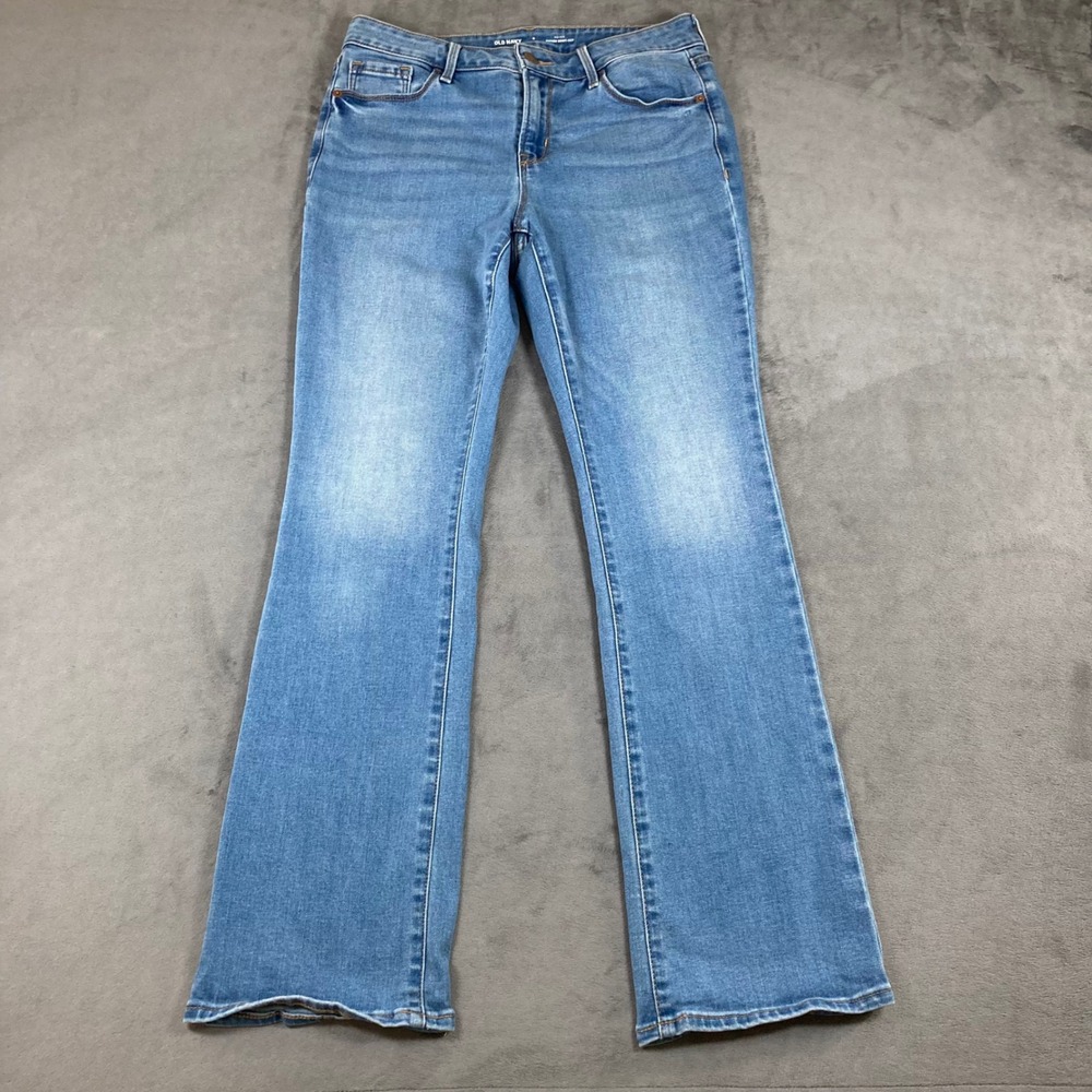 Old Navy Womens Kicker Boot-Cut Jeans Mid-Rise Medium Wash Blue Size 6 Short